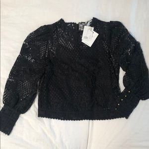 New-Joie puffed sleeve laced blouse with tags